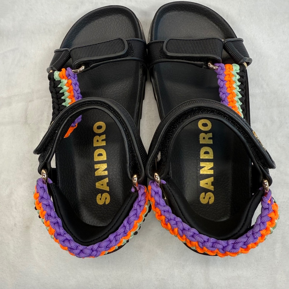 Sandro Olimpia Sandals Platform Flatform Colorful Straps Size 36 - Picture 8 of 12